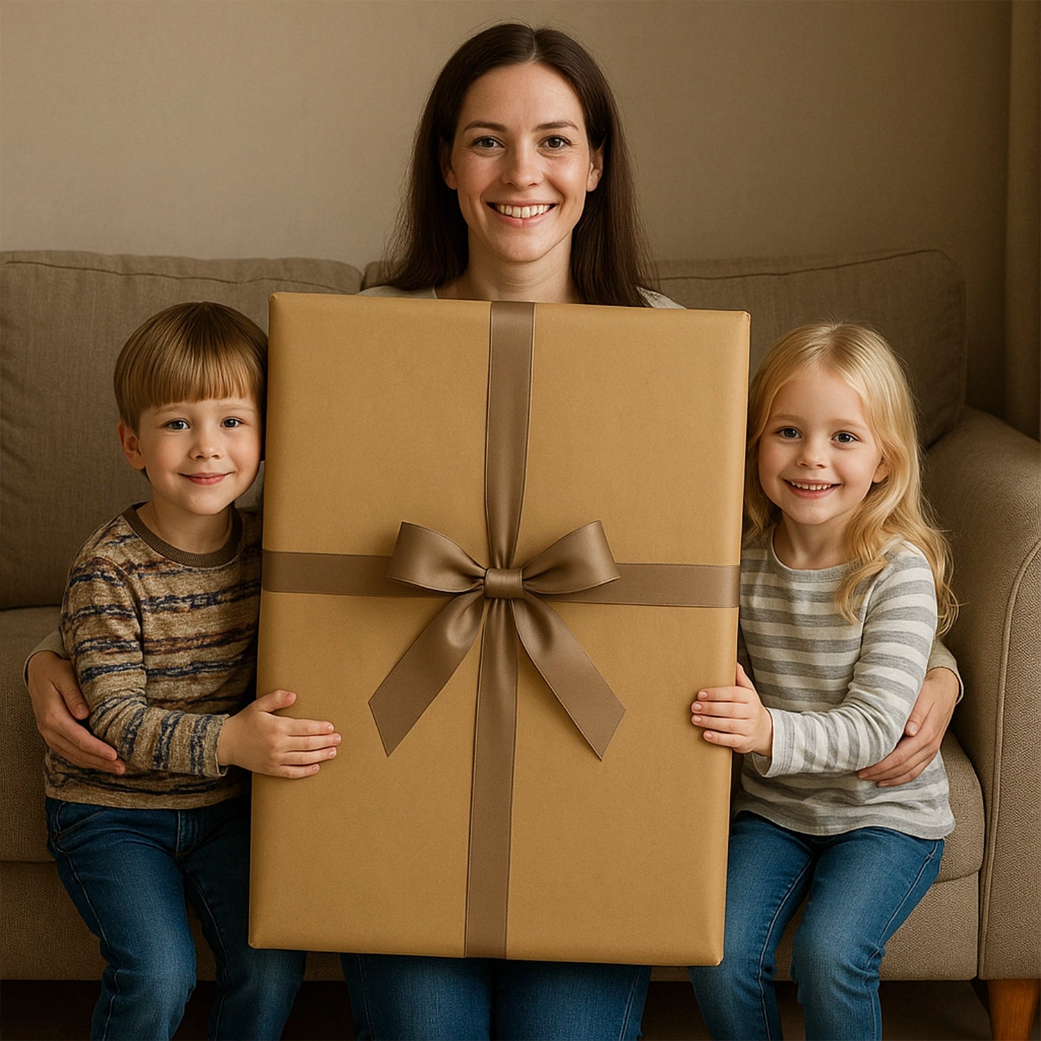 Portret dzieci w stylu akwarelowym - obraz na płótnie z Twojego zdjęcia