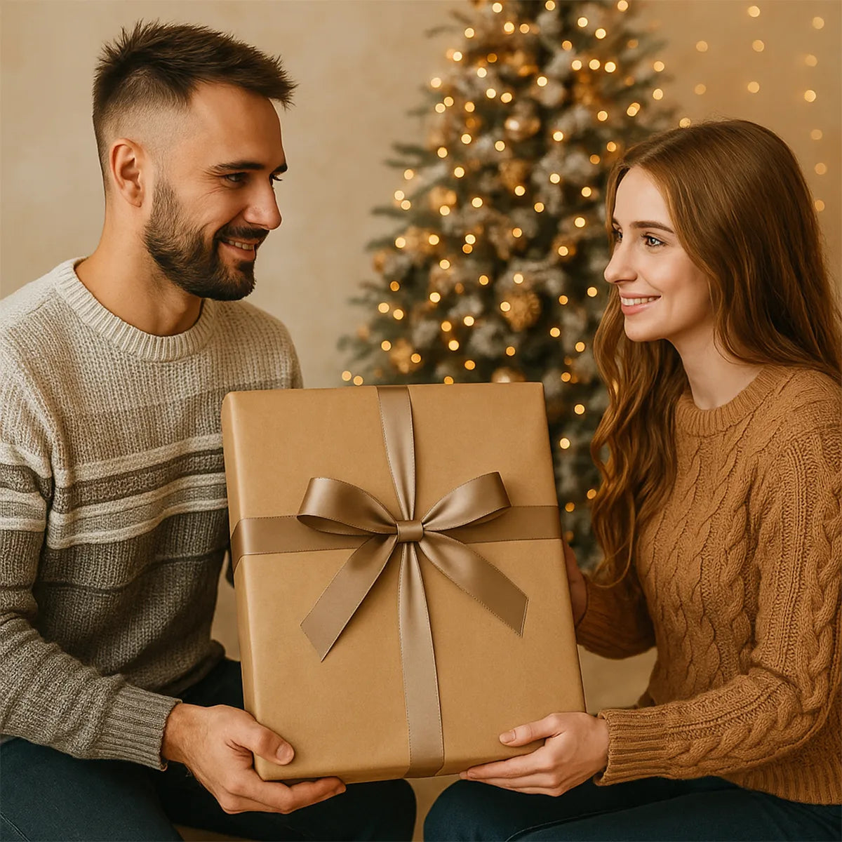 Image of Pięć świątecznych fotografii pary - kolaż na płótnie z Twojego zdjęcia