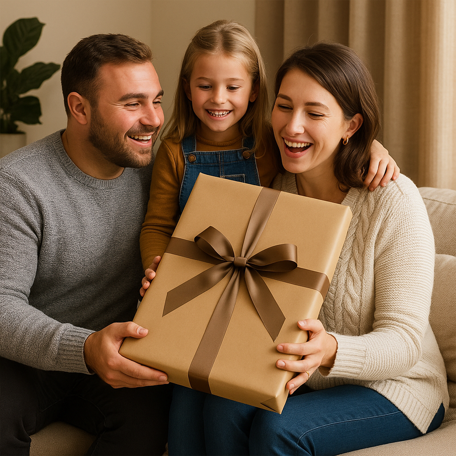 Image of Rysunkowy portret rodziny - obraz na płótnie z Twojego zdjęcia