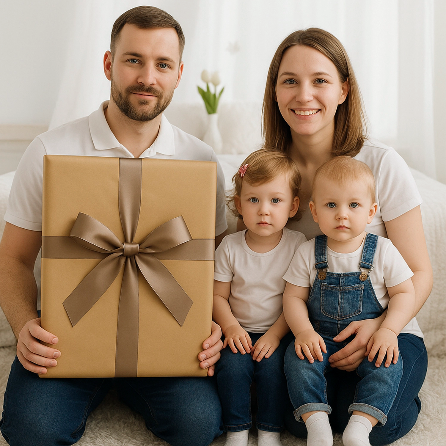 Ołówkowy portret rodzeństwa - obraz na płótnie z Twojego zdjęcia