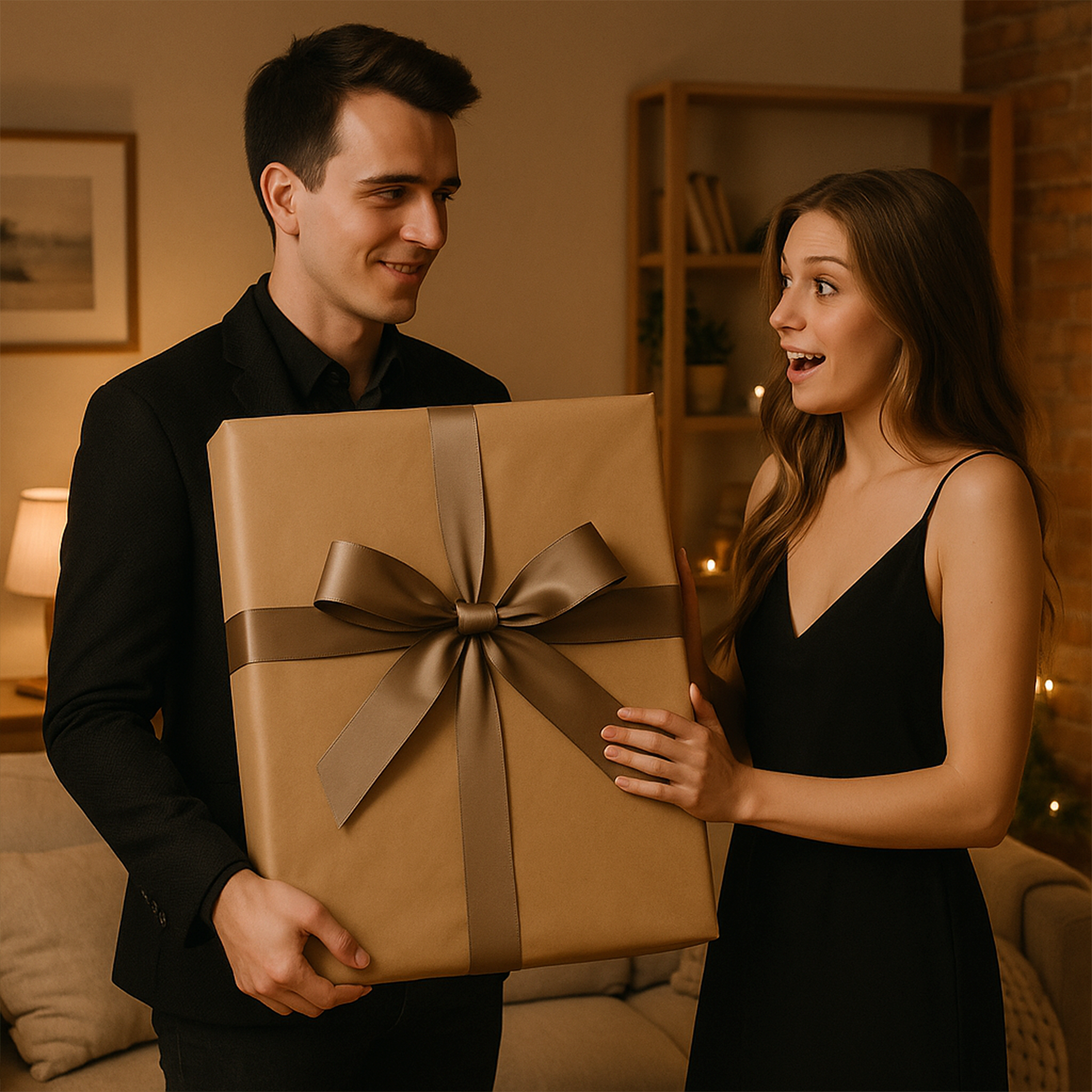 Image of Portret pary z królewskim efektem - obraz na płótnie z Twojego zdjęcia