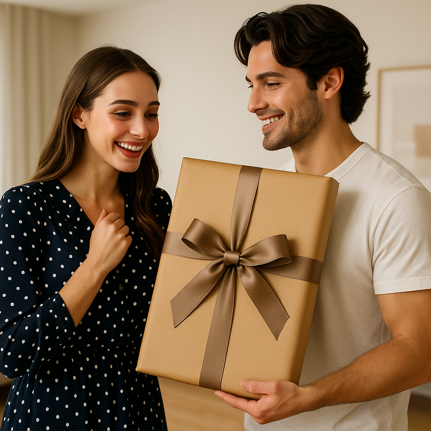 Image of Romantyczny portret pary + imiona - obraz na płótnie z Twojego zdjęcia