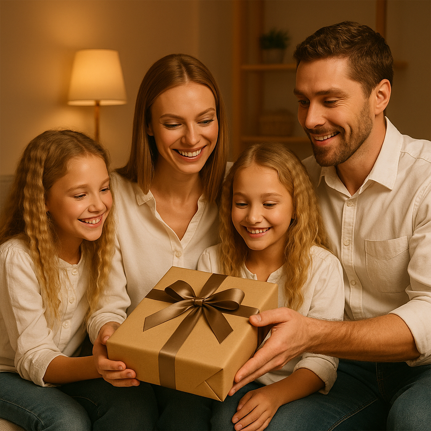 Image of Portret rodziny w animowanym stylu - druk na szkle, portret z Twojego zdjęcia
