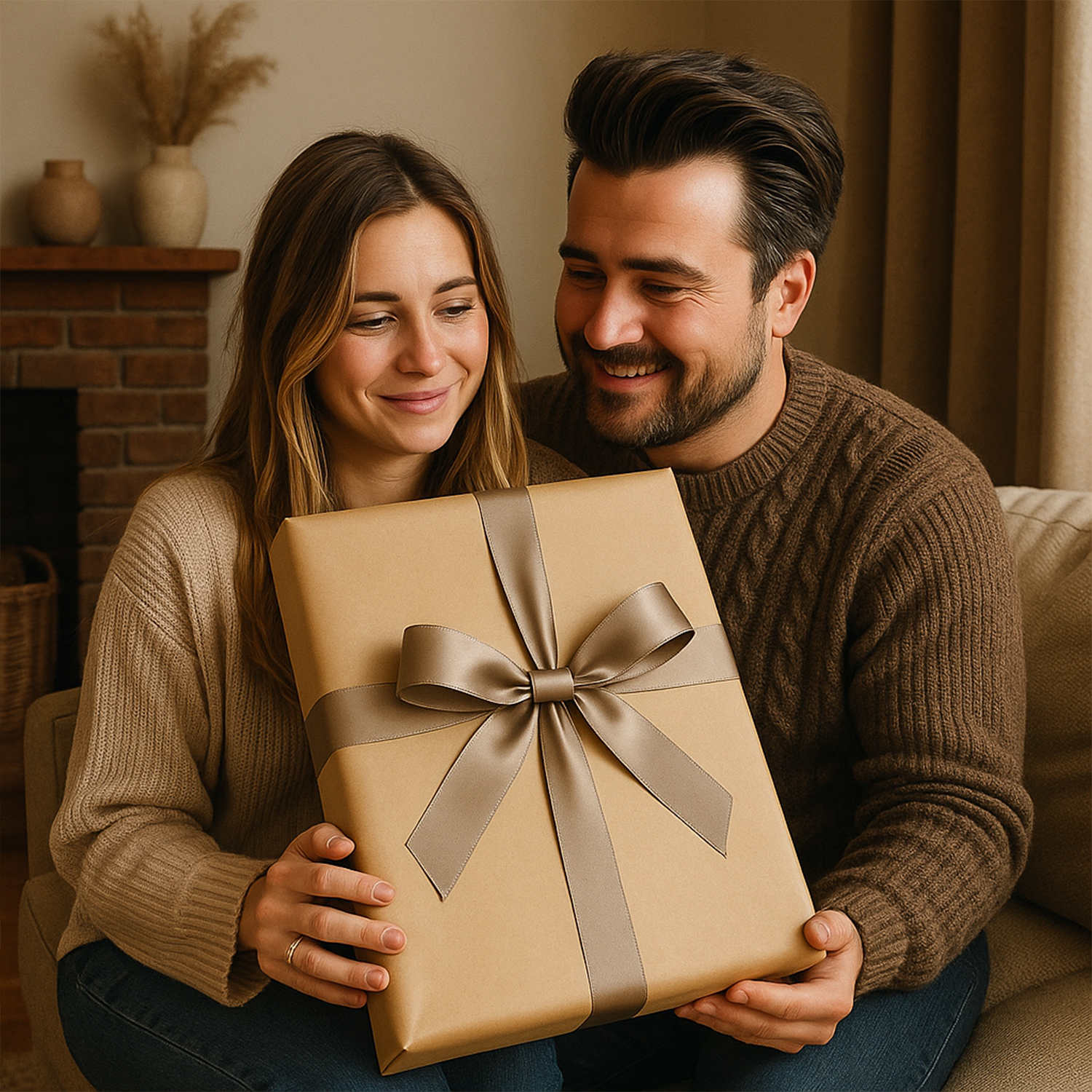 Image of Portret zakochanych w animowanym stylu + imiona - plakat z Twojego zdjęcia