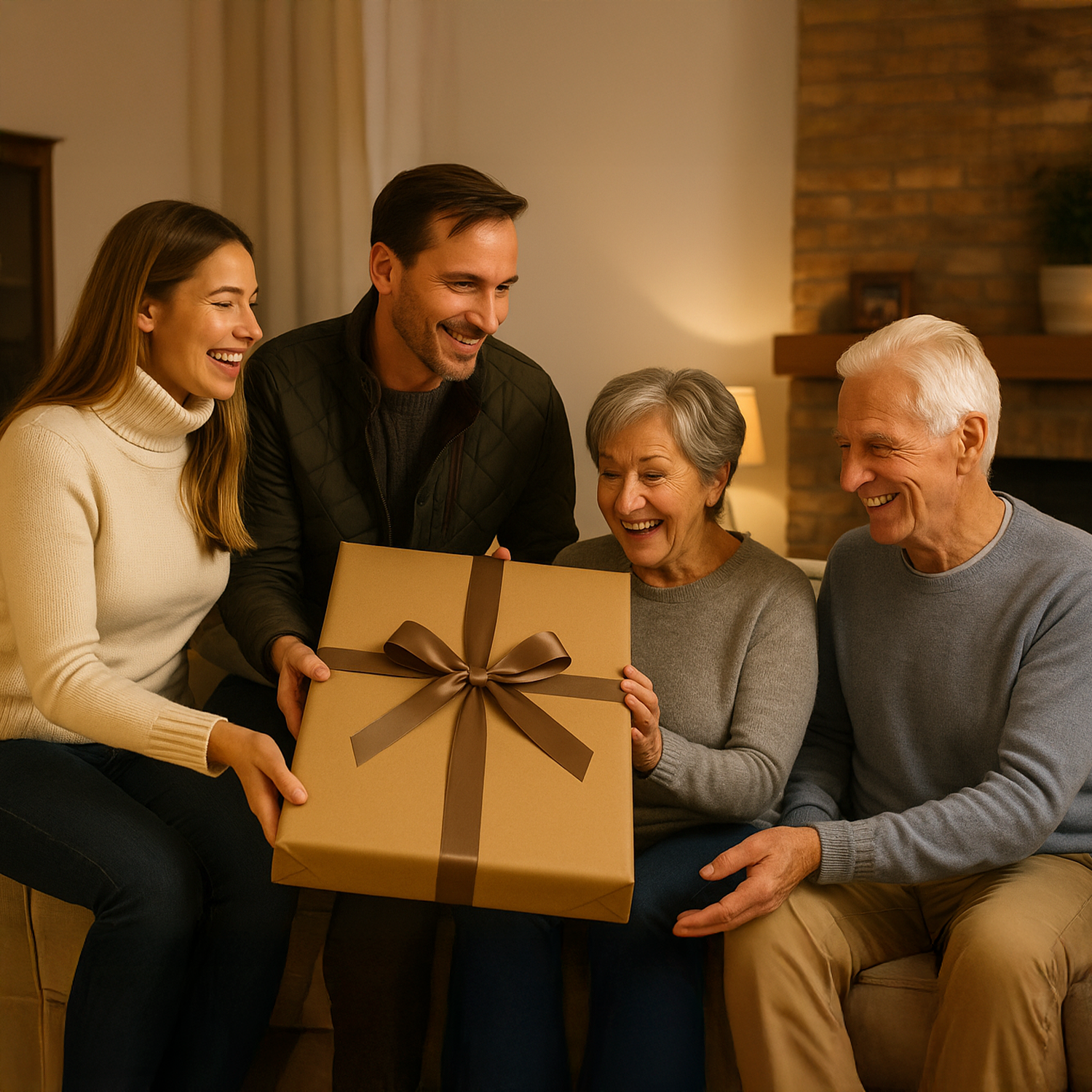 Image of Rodzinny portret w stylu karykatury - obraz na płótnie z Twojego zdjęcia