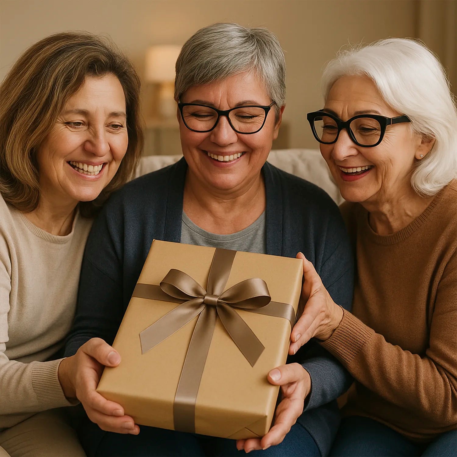 Image of Przyjaciółki w święta - druk na szkle, portret z Twojego zdjęcia