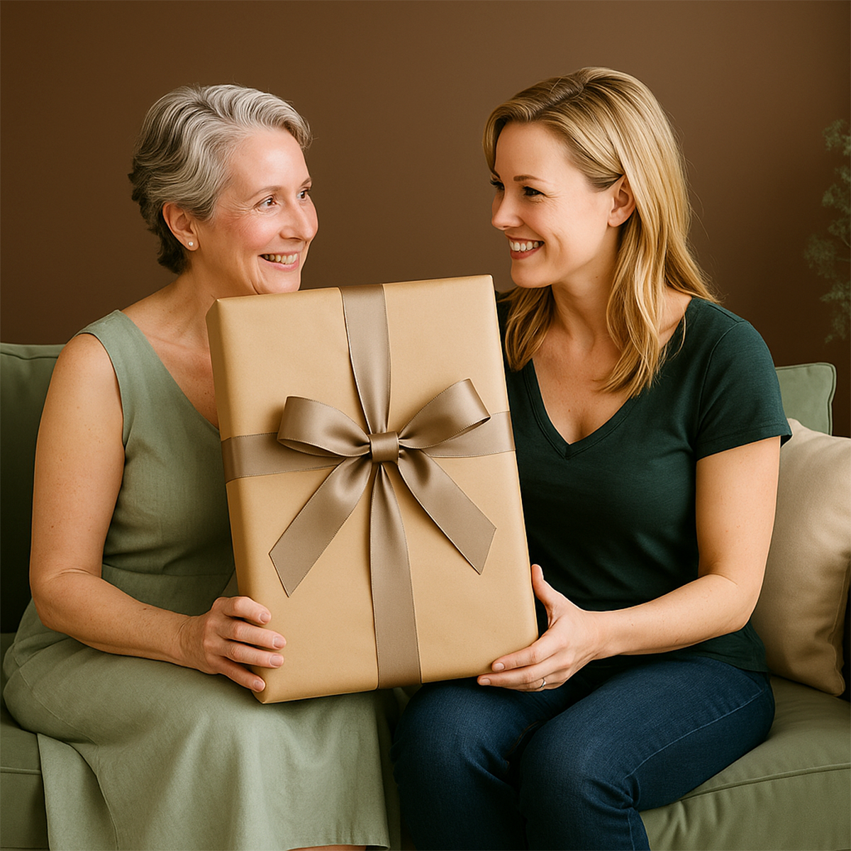 Image of Portret z mamą na kwiatowym tle - obraz na płótnie z Twojego zdjęcia