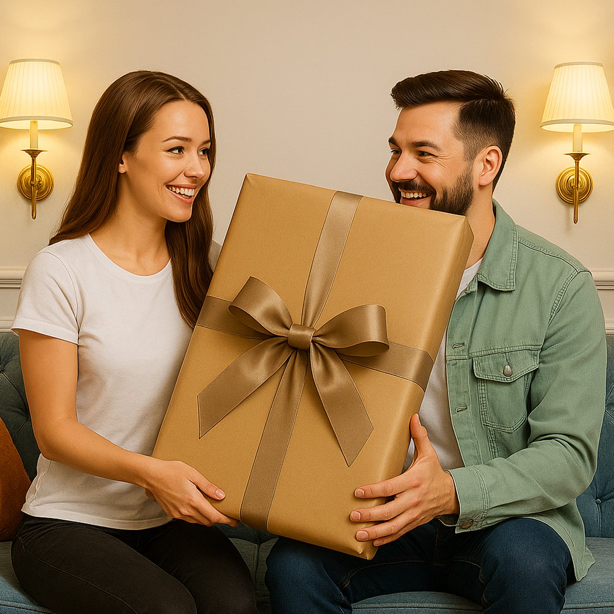 Image of Królewska karykatura pary - obraz na płótnie z Twojego zdjęcia