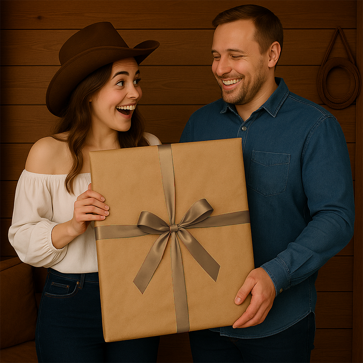 Image of Portret kobiety z koniem - obraz na płótnie z Twojego zdjęcia