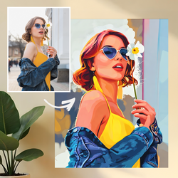 Image of Portret w stylu pop art - druk na szkle, portret z Twojego zdjęcia