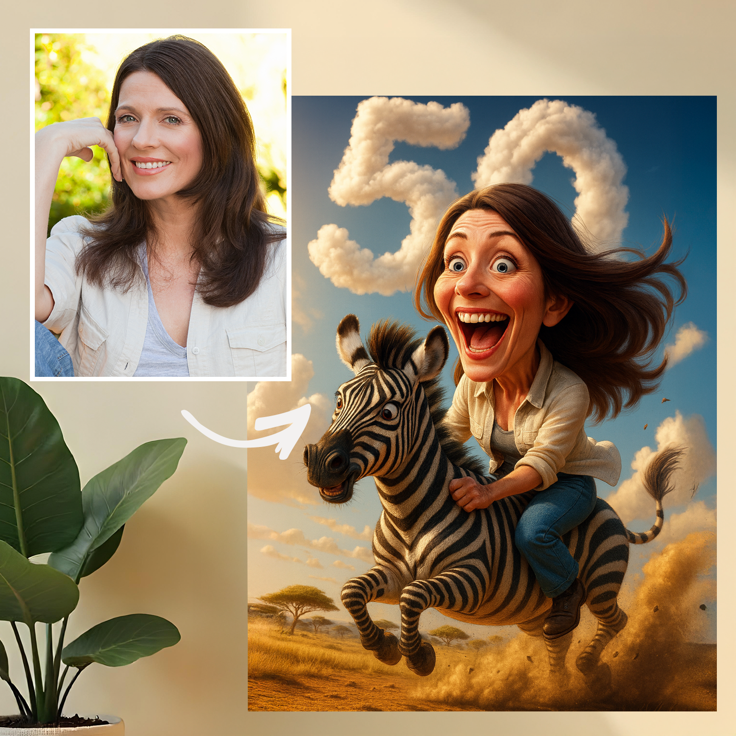 Image of Portret na szalone 50 urodziny - obraz na płótnie z Twojego zdjęcia