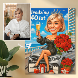 Image of Portret na 40. urodziny- obraz na płótnie z Twojego zdjęcia