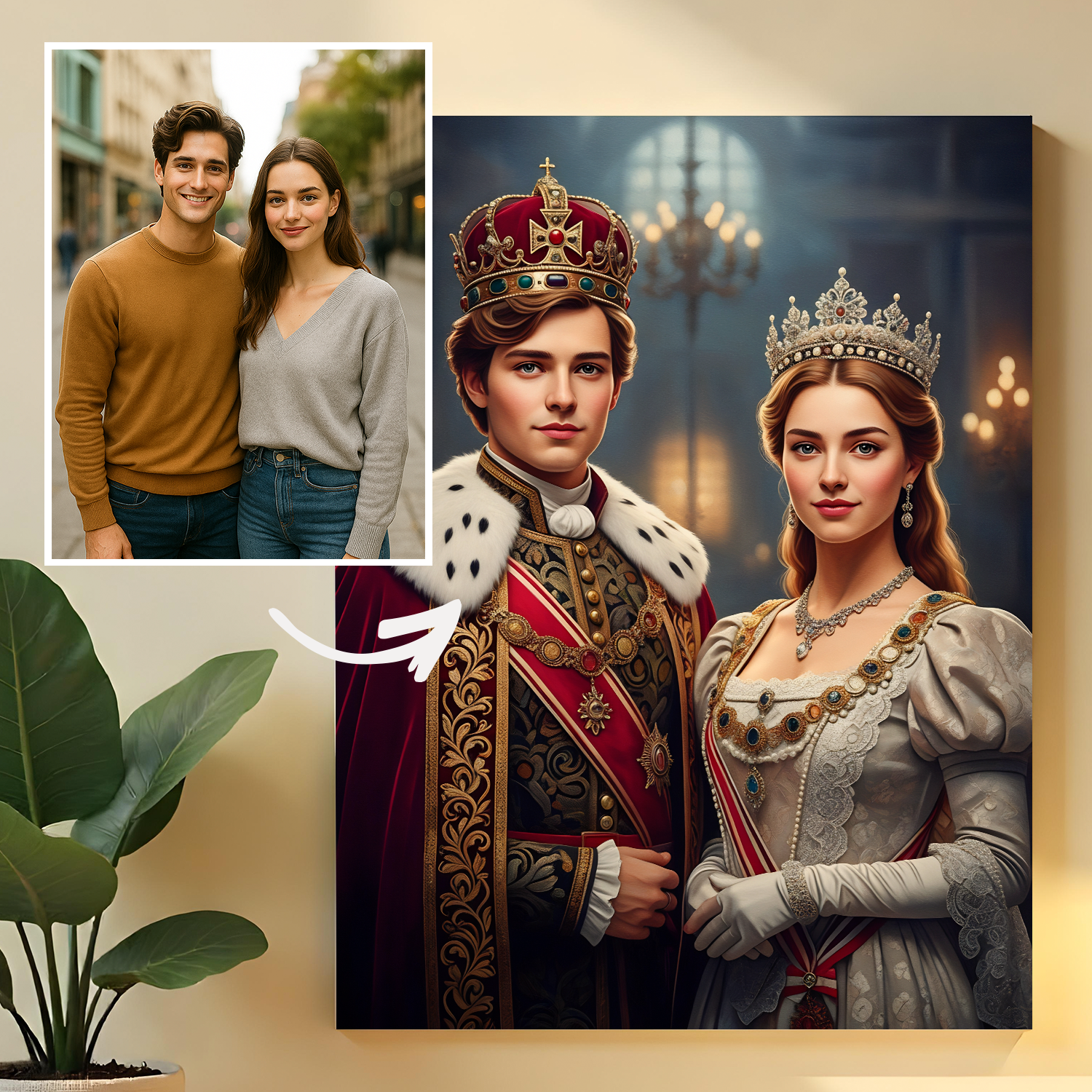 Image of Królewska para w dniu ślubu - obraz na płótnie z Twojego zdjęcia