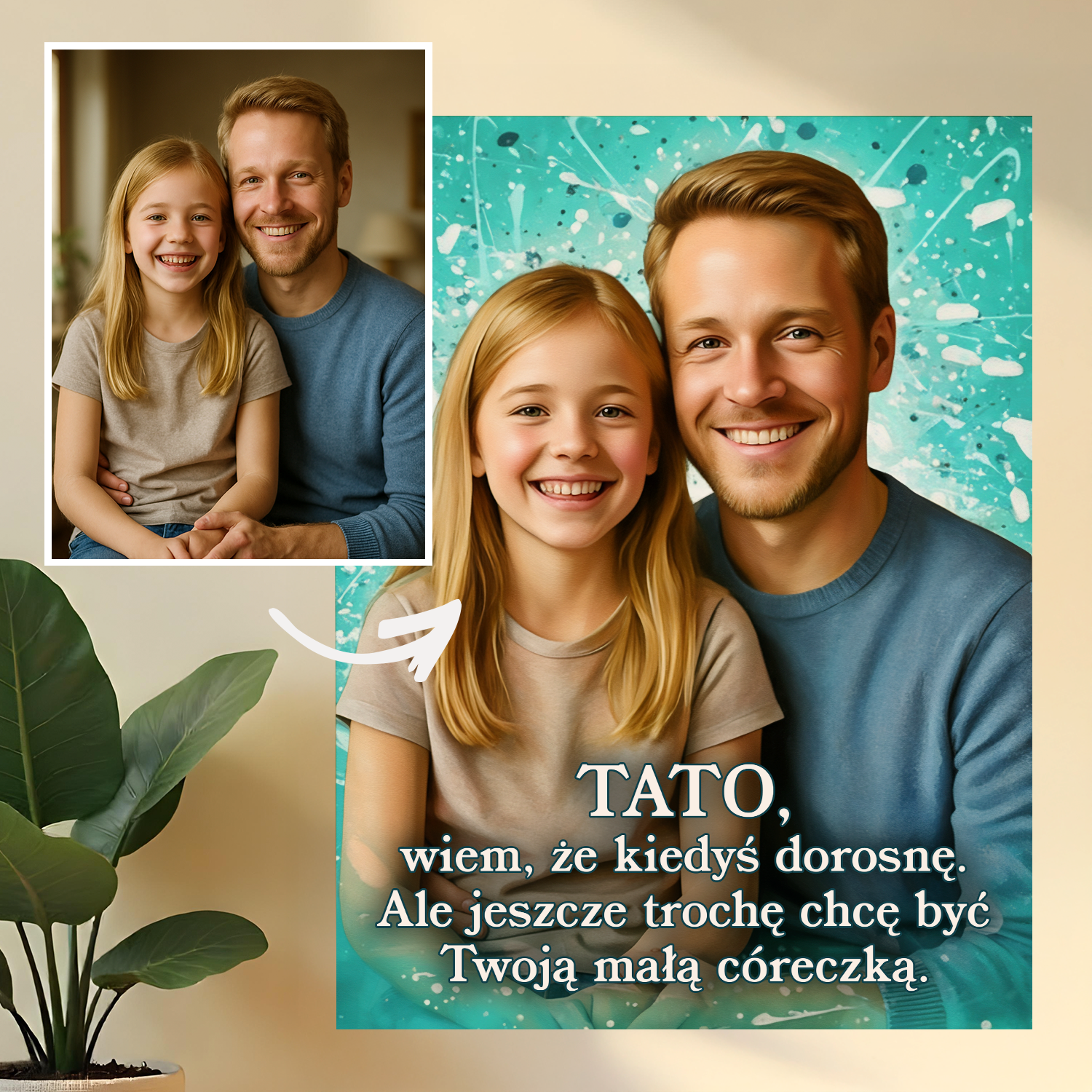 Image of Portret taty z córką - druk na szkle, portret z Twojego zdjęcia