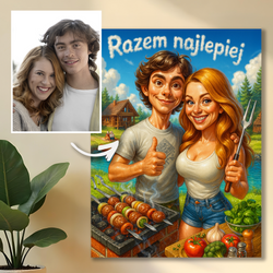 Image of Wspólne grillowanie - druk na szkle, portret z Twojego zdjęcia