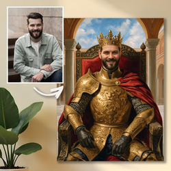 Image of Portret króla w zbroi - obraz na płótnie z Twojego zdjęcia