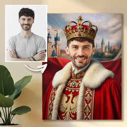 Image of Portret władcy Polski - obraz na płótnie z Twojego zdjęcia