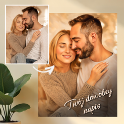 Image of Portret pary + dowolny napis - druk na szkle, portret z Twojego zdjęcia