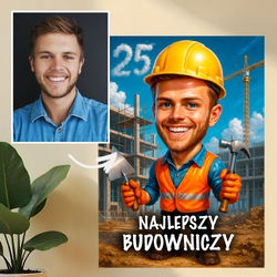Image of Portret najlepszego budowniczego - druk na szkle, portret z Twojego zdjęcia
