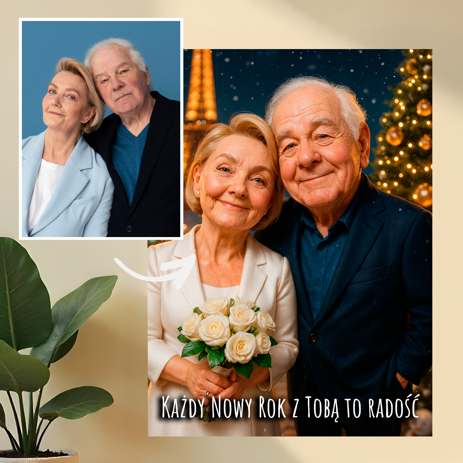 Image of Każdy nowy rok razem - druk na szkle, portret z Twojego zdjęcia