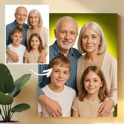 Image of Portret dziadków z wnukami - obraz na płótnie z Twojego zdjęcia