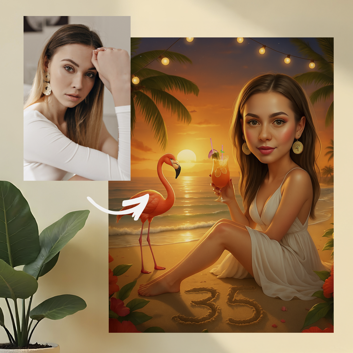 Image of 35 urodziny na plaży - druk na szkle, portret z Twojego zdjęcia