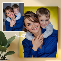 Image of Portret mamy z synkiem - obraz na płótnie z Twojego zdjęcia