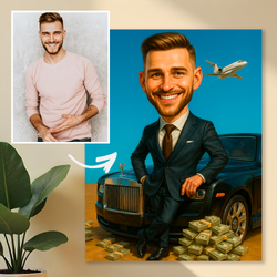 Image of Portret milionera - obraz na płótnie z Twojego zdjęcia