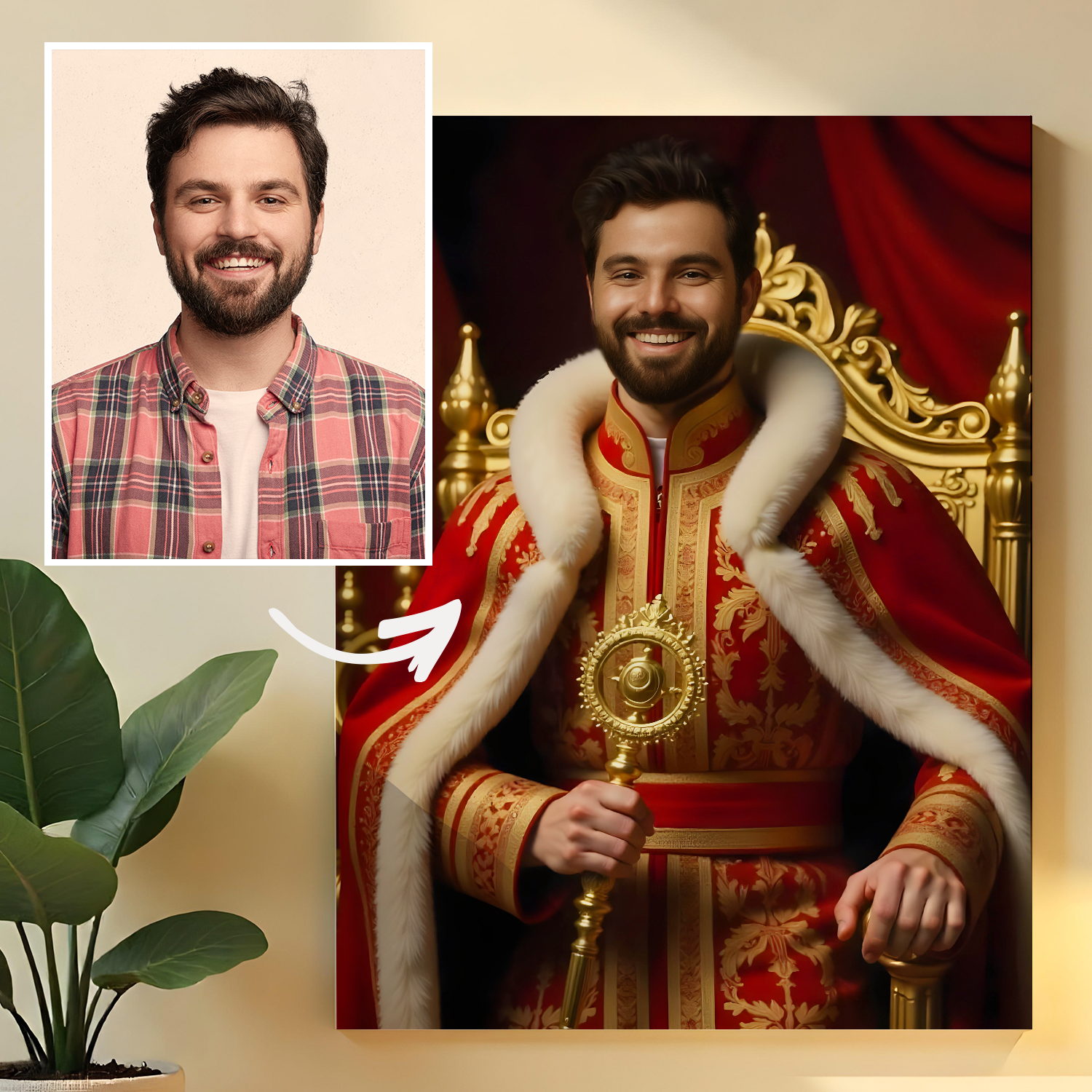 Portret monarchy - obraz na płótnie z Twojego zdjęcia