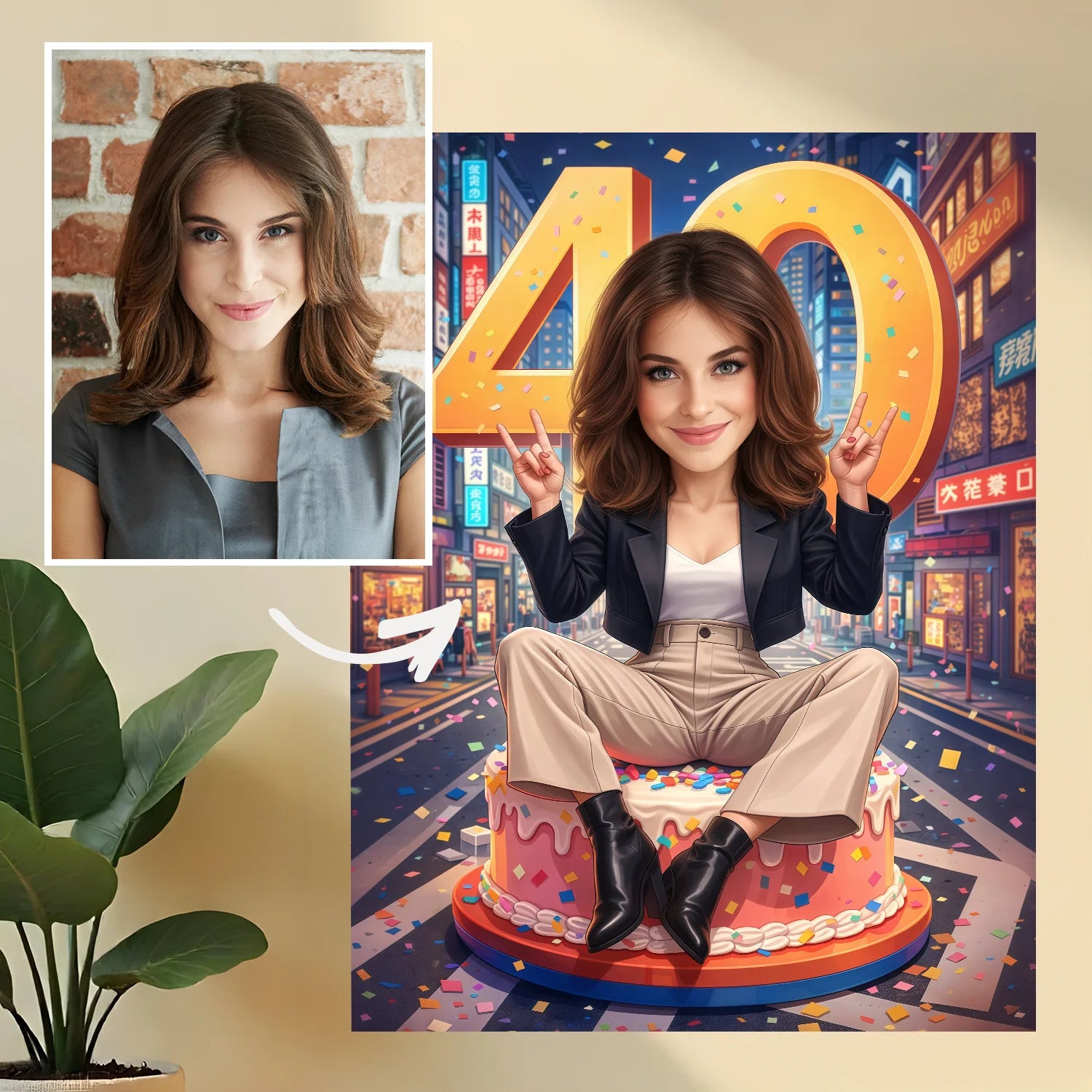 Image of Twoje 40. urodziny - obraz na płótnie, personalizowany prezent na 40. urodziny