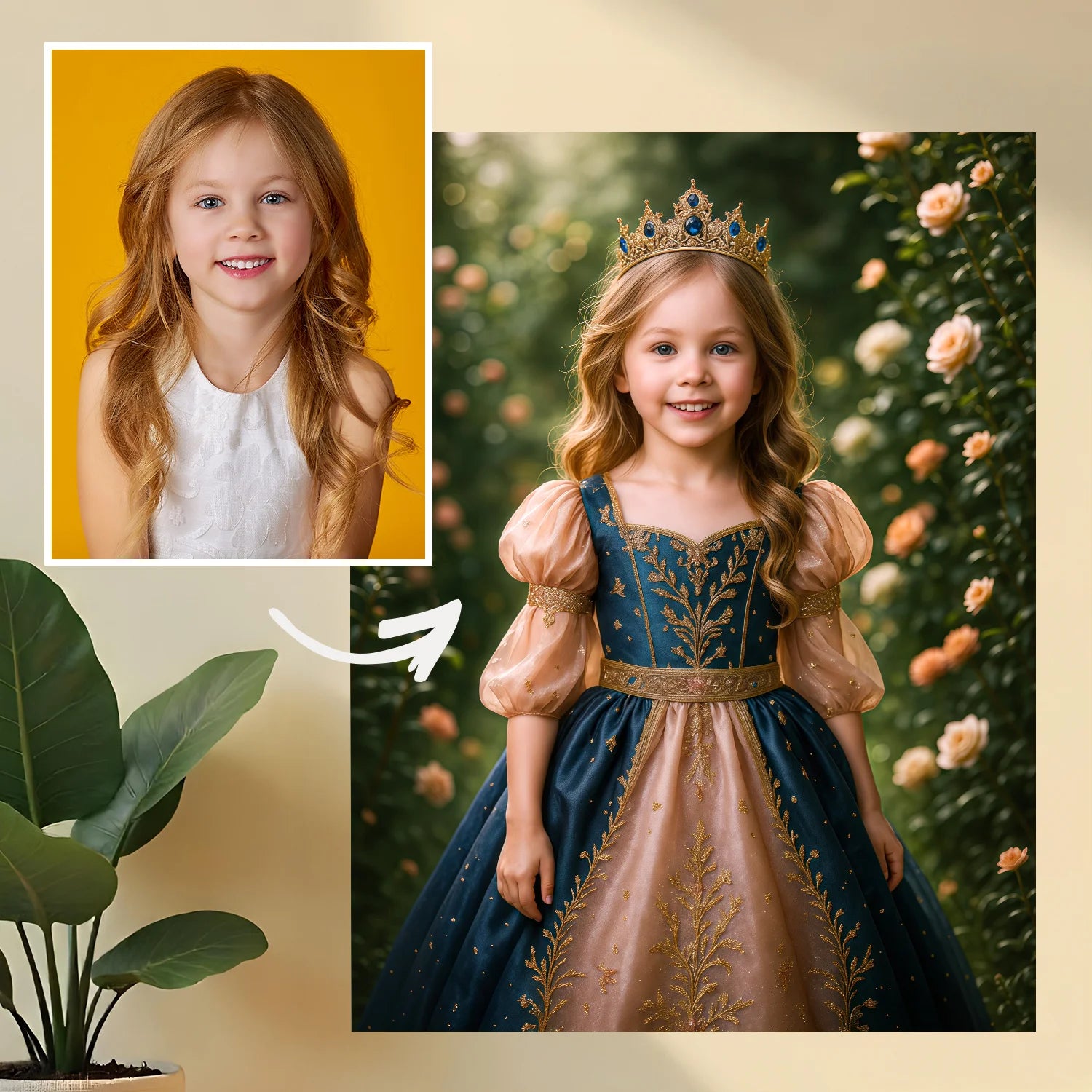 Image of Portret małej królewny - obraz na płótnie z Twojego zdjęcia