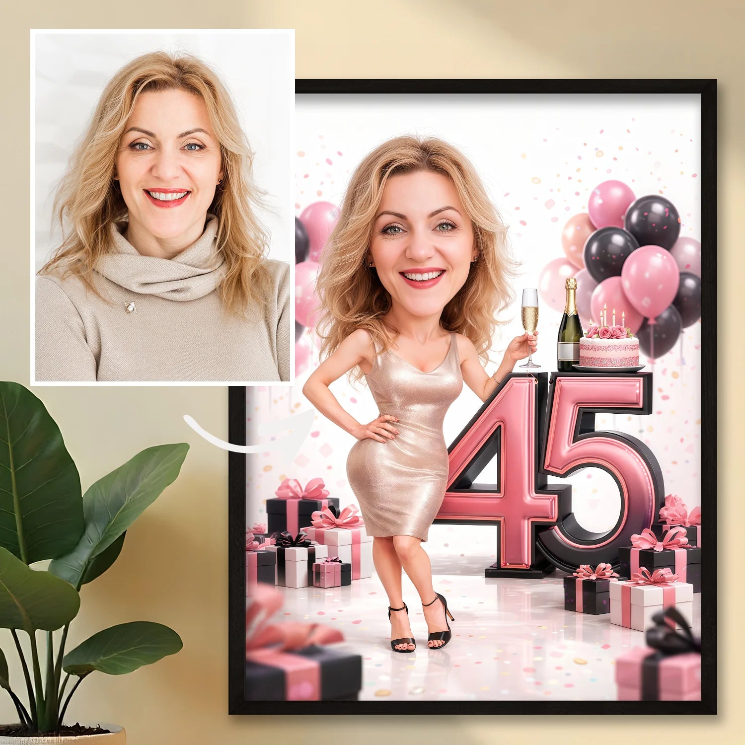 Image of Niezapomniane 45 urodziny - plakat, personalizowany prezent na 45 urodziny