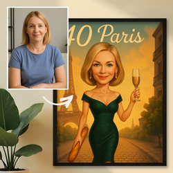 Image of 40 urodziny w Paryżu - plakat z Twojego zdjęcia