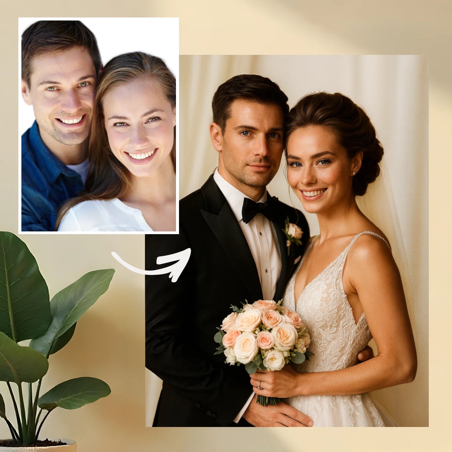 Image of Weselny portret pary - obraz na płótnie z Twojego zdjęcia