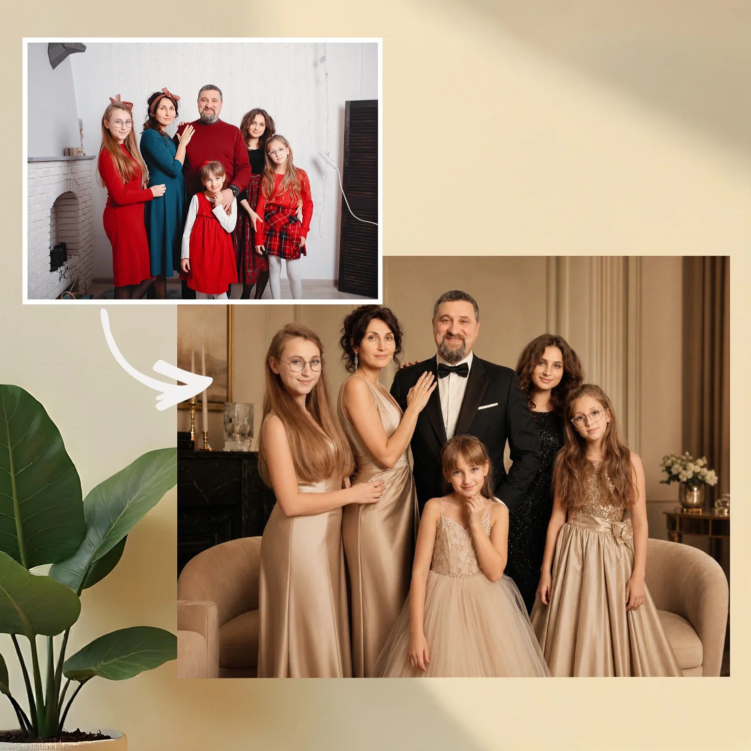 Image of Pomysł na prezent dla rodziców na święta - portret ze zdjęcia na płótnie Rodzinny Portret