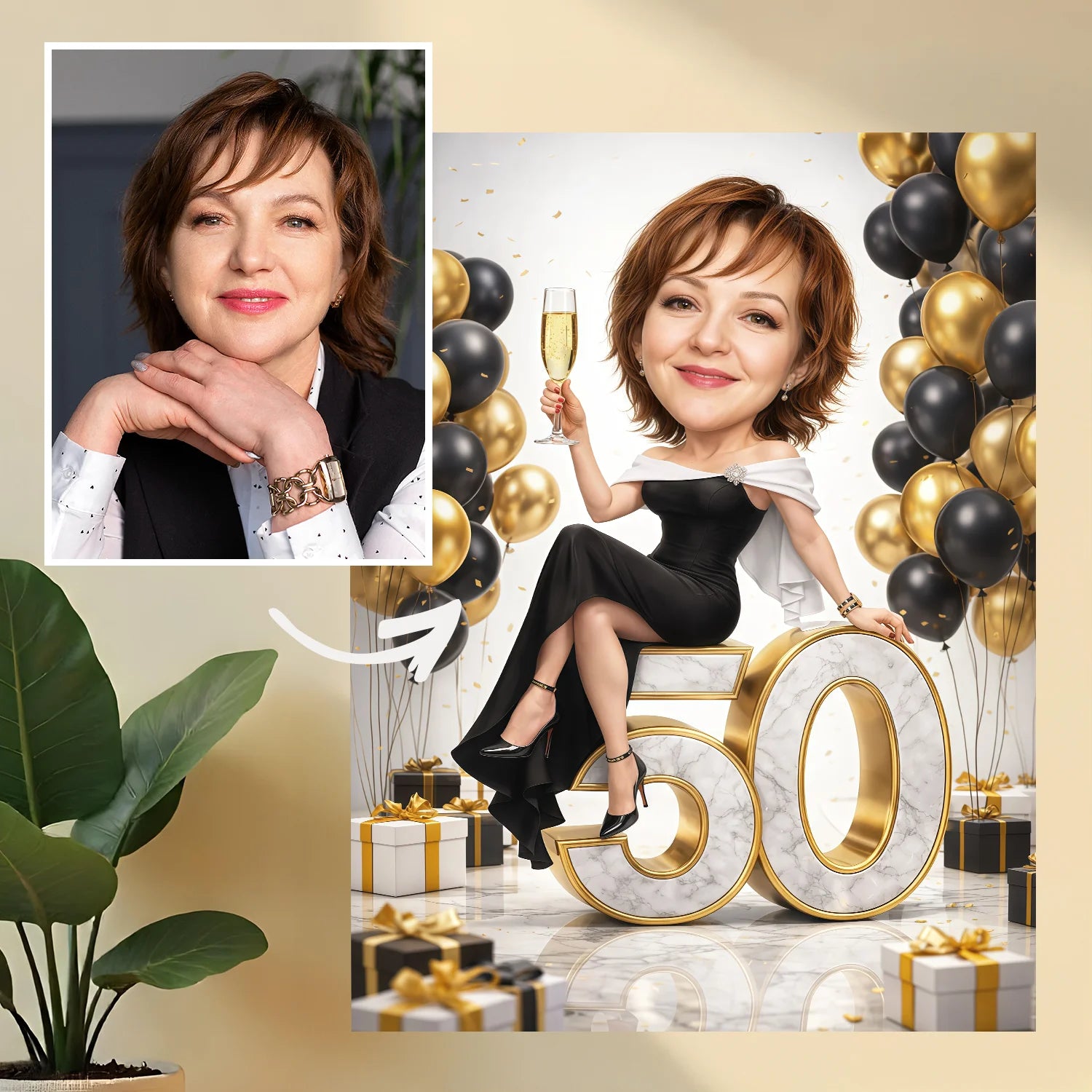 Image of Jubileusz 50 urodzin - obraz na płótnie, personalizowany prezent na 50. urodziny