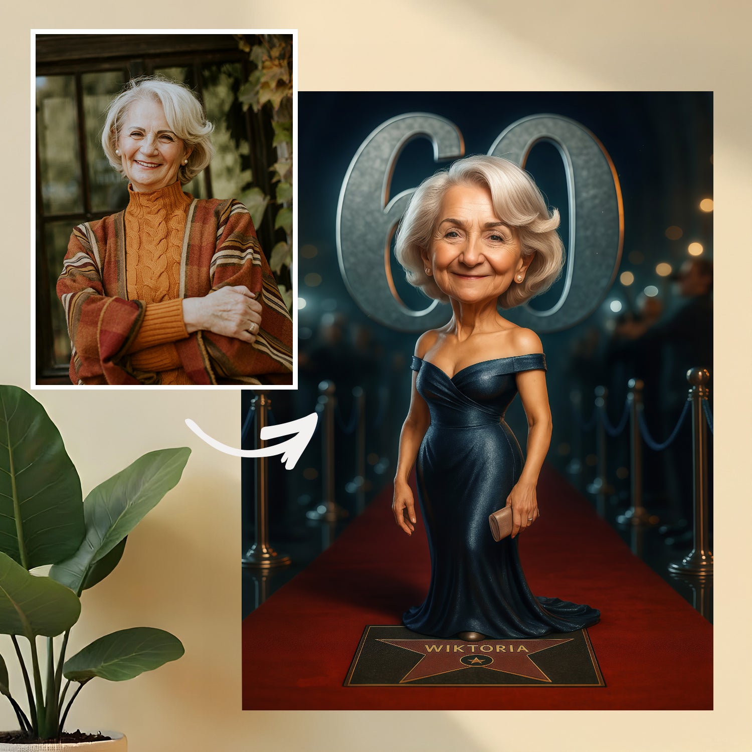 Image of 60 urodziny gwiazdy - druk na szkle, portret z Twojego zdjęcia