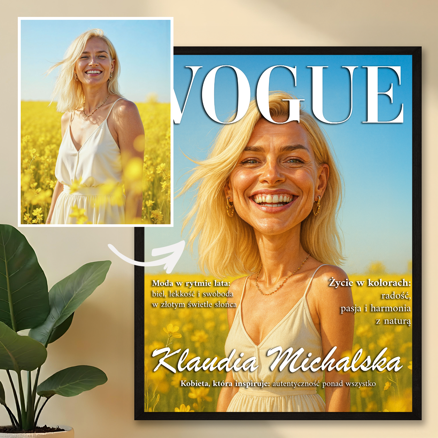 Okładka magazynu z karykaturą - plakat z Twojego zdjęcia