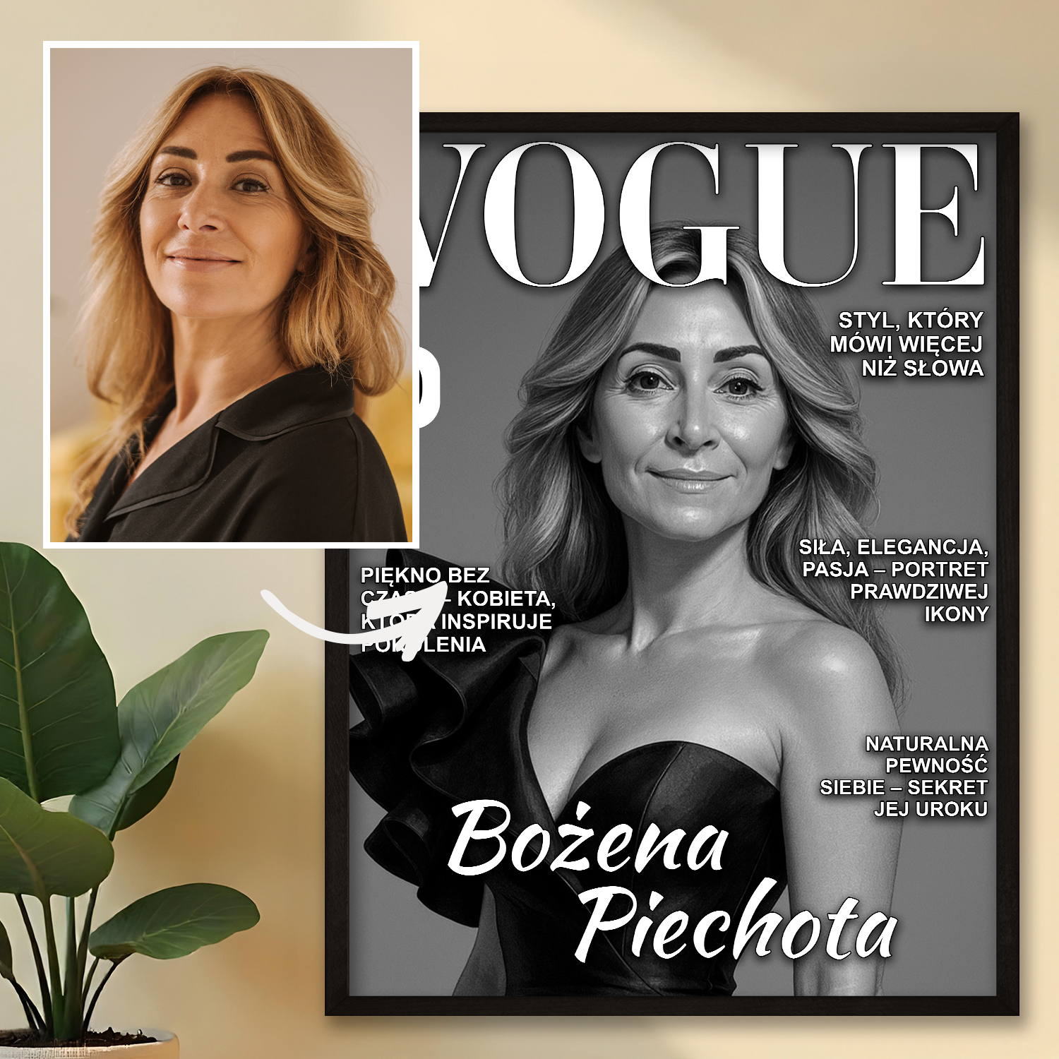 Image of Czarno - biała okładka Vogue - plakat z Twojego zdjęcia