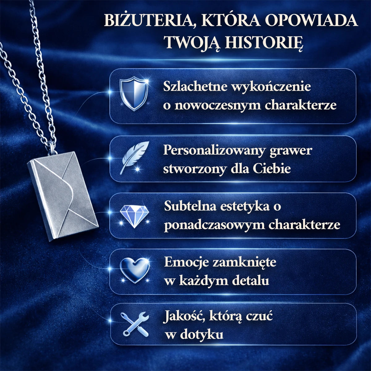 Image of List dla Mamy - personalizowany wisiorek koperta z grawerem