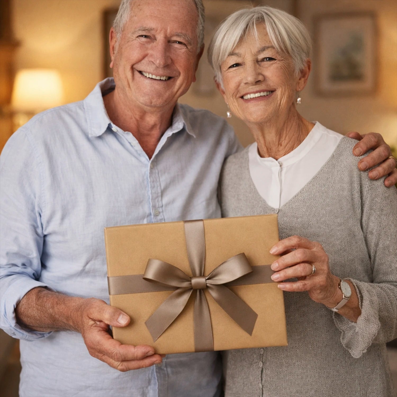 Image of Babcia i dziadek z wnukami w bajkowym stylu - druk na szkle, portret z Twojego zdjęcia