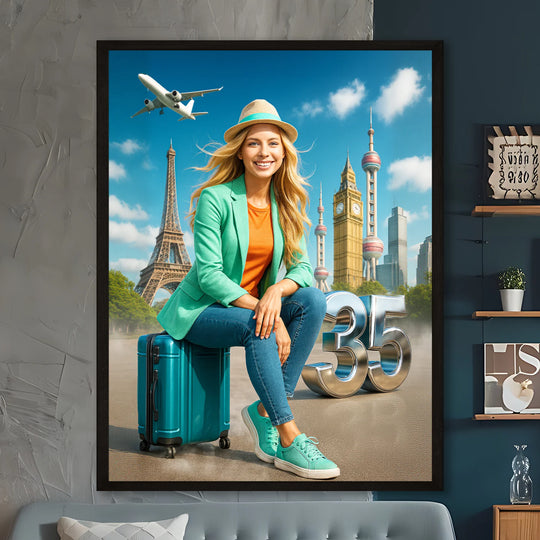 35 urodziny podróżniczki - plakat z Twojego zdjęcia