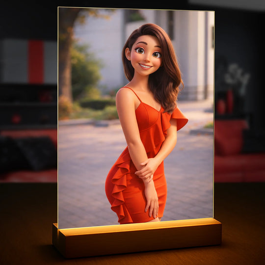 Jej portret jak z bajki - druk na szkle, personalizowany prezent na urodziny