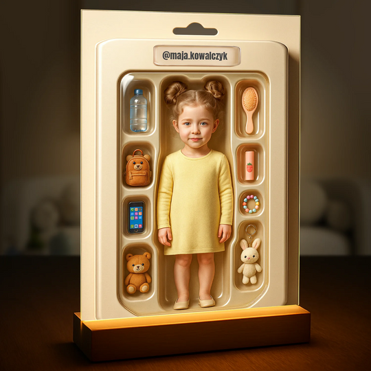 Portret Little Doll - druk na szkle, portret z Twojego zdjęcia