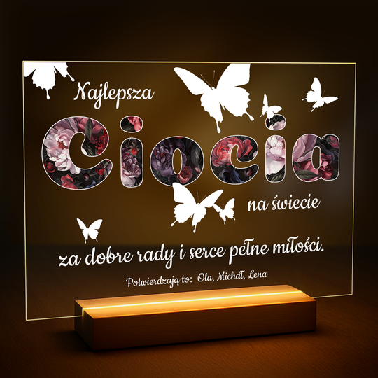 Najwspanialsza ciocia - druk na szkle z Twojego zdjęcia