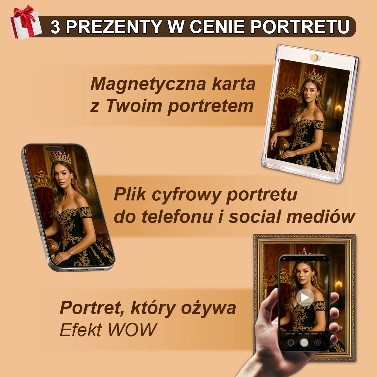 Image of Portret królewskiej pary z psem - obraz na płótnie z Twojego zdjęcia