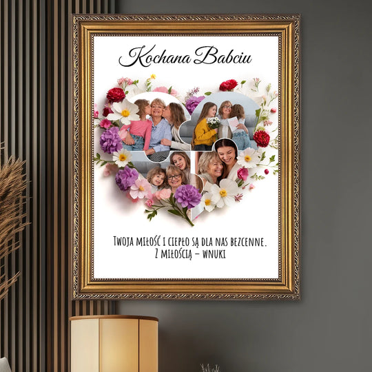 Moja kochana babciu! - kolaż na płótnie z Twojego zdjęcia