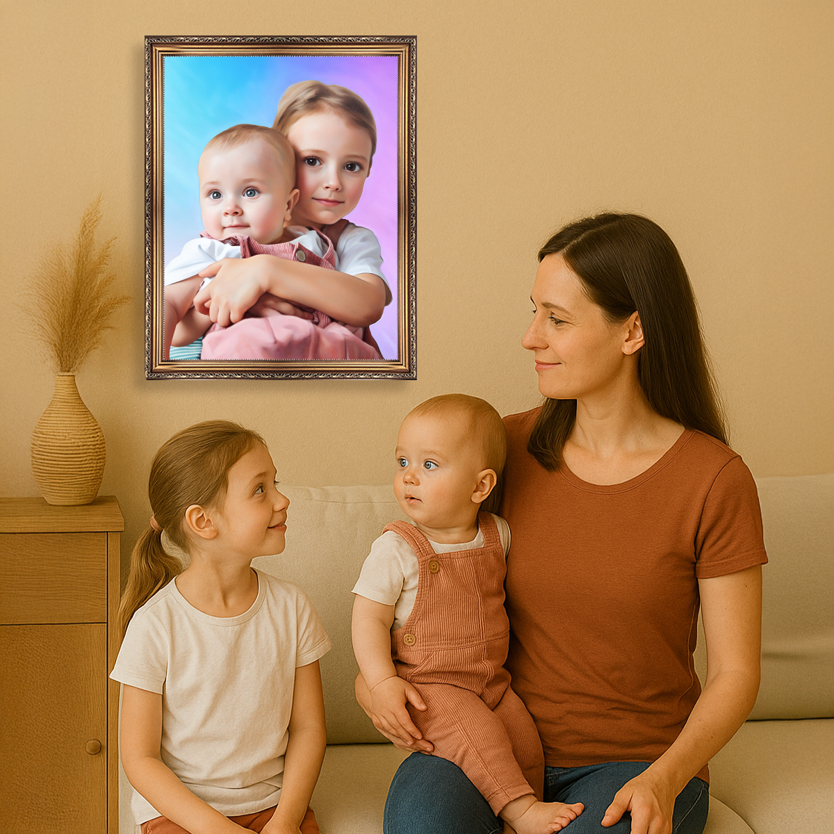 Image of Portret rodzeństwa - obraz na płótnie z Twojego zdjęcia