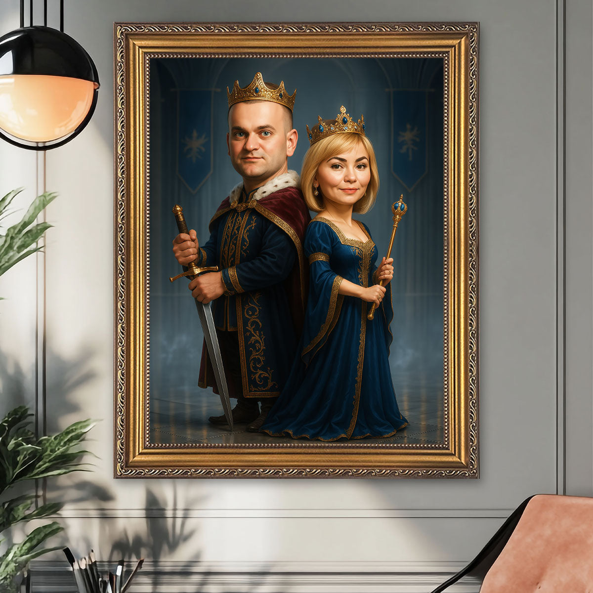 Portret królewskiego duetu - obraz na płótnie z Twojego zdjęcia