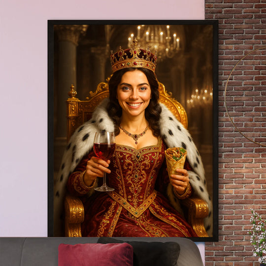 Królowa z kebabem i winem - plakat z Twojego zdjęcia